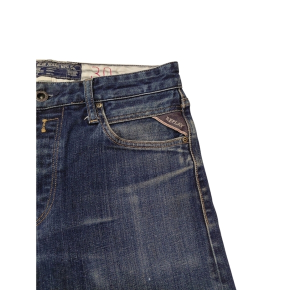 Replay Blue Straight Jeans Classic Fit - Picture 6 of 13